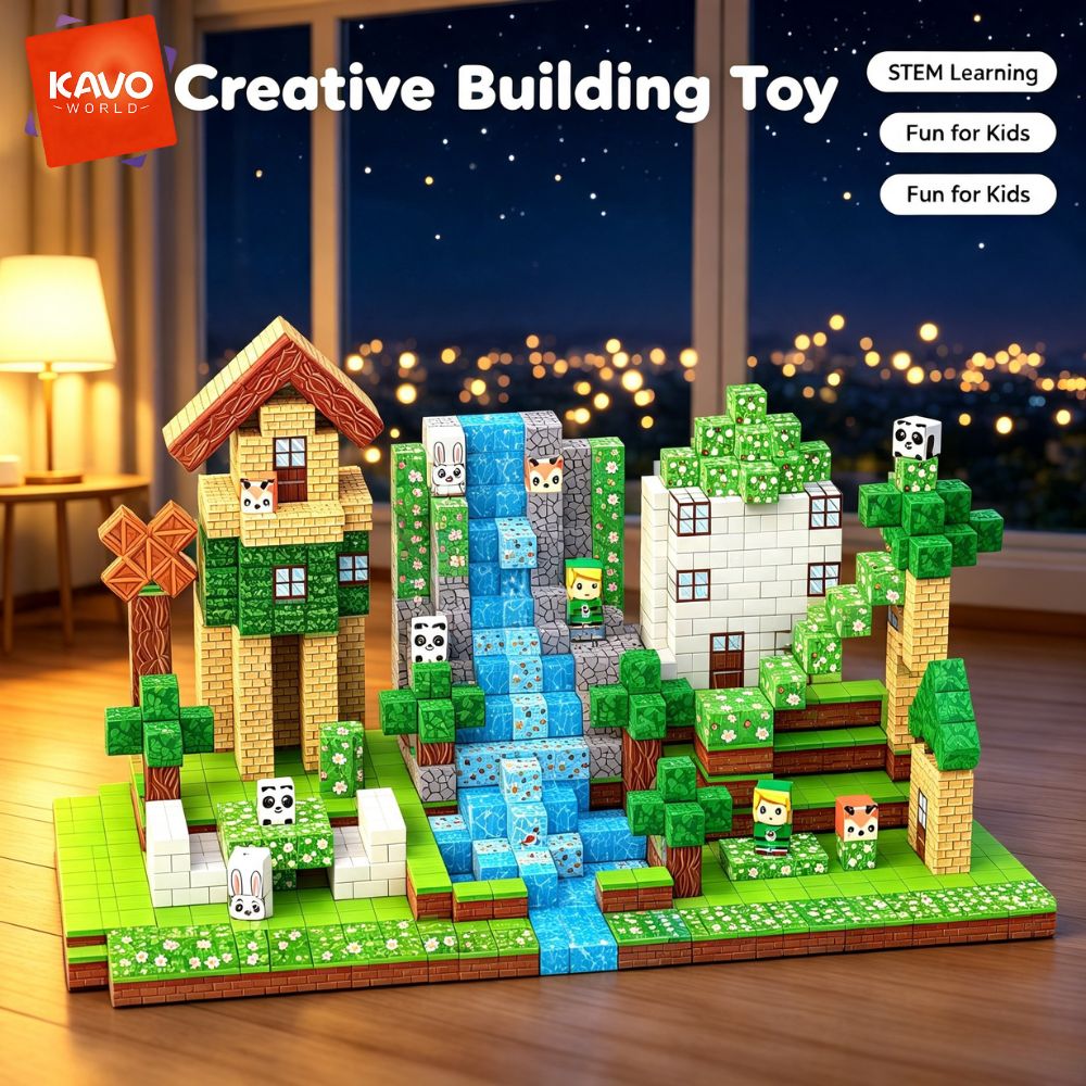 Party Games Easy Kids - KAVOWORLD 150 szt. Magnetyczne Klocki Konstrukcyjne